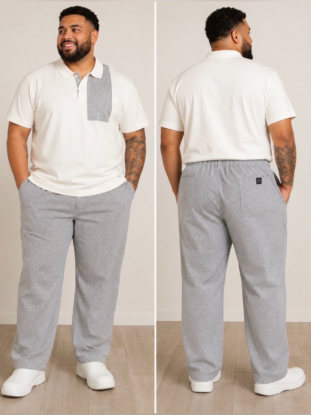 Sean John White Polo with grey